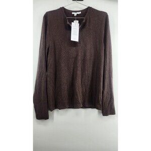 Threads 4 Thought Men's Medium Expresso Brown Elias Long Sleeve Brushed Henley